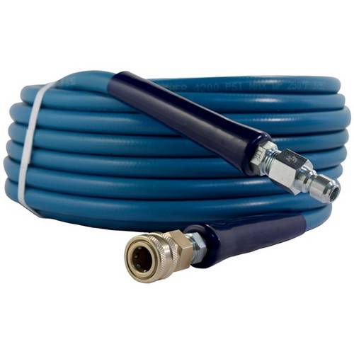 3/8-in Hot Water Wire-Braided Non-Marking Grey Hose, 4200 psi, Quick-Connect